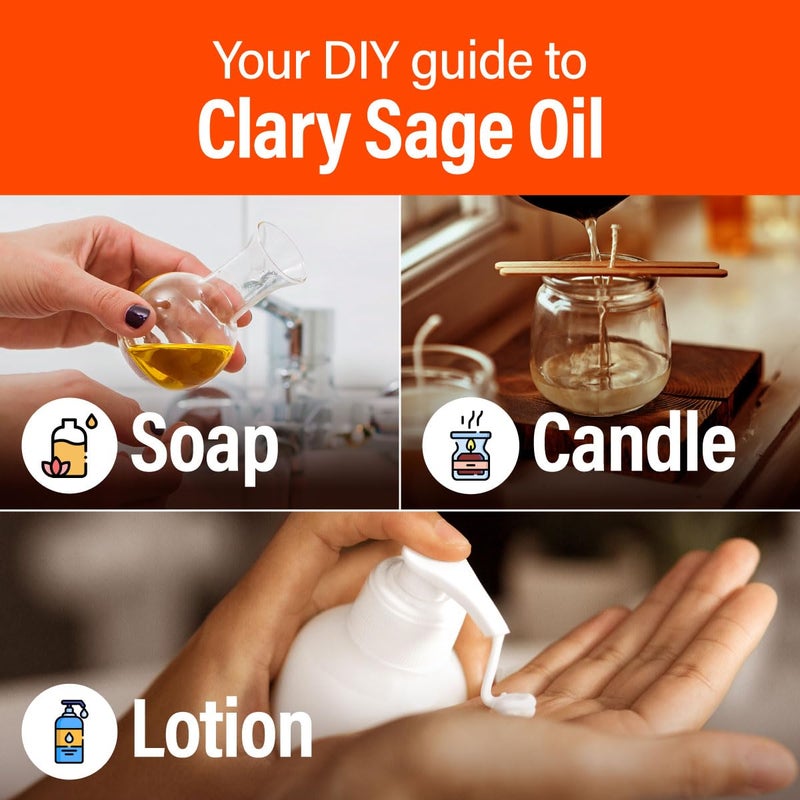 hana H'ana Clary Sage Essential Oil - 1.02 Fl Oz - for Hair, Skin, Diffuser, Aromatherapy, DIY Candle & Soap Making - Image 5